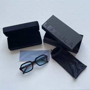 Lexxola Jordy Square Frame Tortoiseshell Acetate Sunglasses in Blue